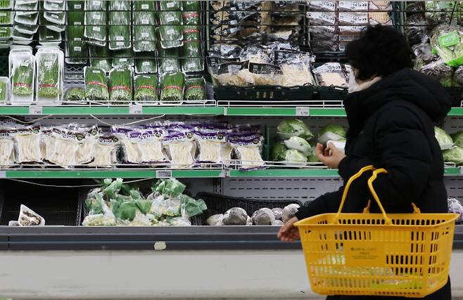 새정부 출범을 앞두고 대형마트 의무휴업 제도와 관련해 업계에서 비판의 목소리가 높다. 상거래 주도권이 오프라인에서 온라인으로 넘어간 상황에 맞지 않는다는 지적이다. 서울 한 대형마트에서 시민들이 채소를 살펴보고 있다. /사진=뉴스1