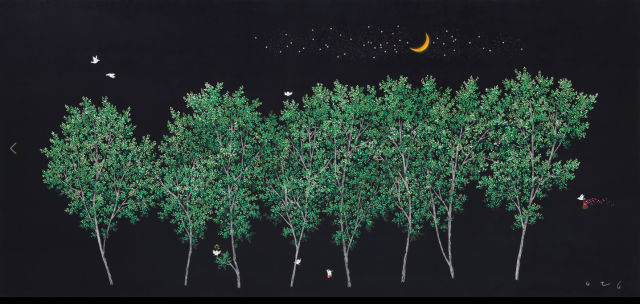 이영지, ‘포근한 어둠이 찬란해(2025)’, 97X194cm. 사진 제공=선화랑