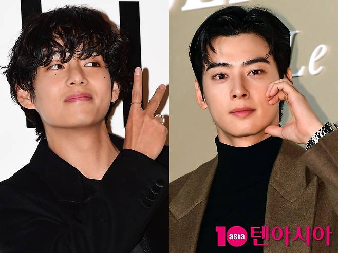 그룹 방탄소년단 뷔, 가수 겸 배우 차은우/사진=텐아시아DB