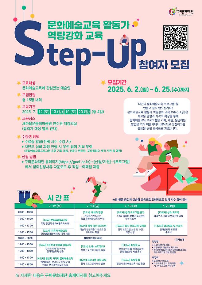 구미지역 문화예술교육 활동가 양성을 위한 역량강화 교육 프로그램 ‘Step-Up’ 홍보 포스터 /구미문화재단 제공