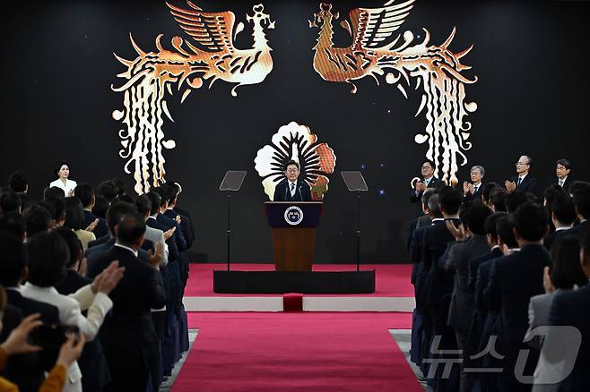 이재명 대통령이 4일 서울 여의도 국회에서 제21대 대통령 취임사를 하고 있다. 2025.6.4/뉴스1 ⓒ News1 국회사진기자단