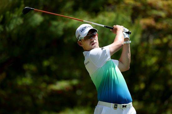 김비오가 백송홀딩스-아시아드CC 부산오픈 1라운드 4번 홀에서 티샷을 하고 있다. 사진제공=KPGA