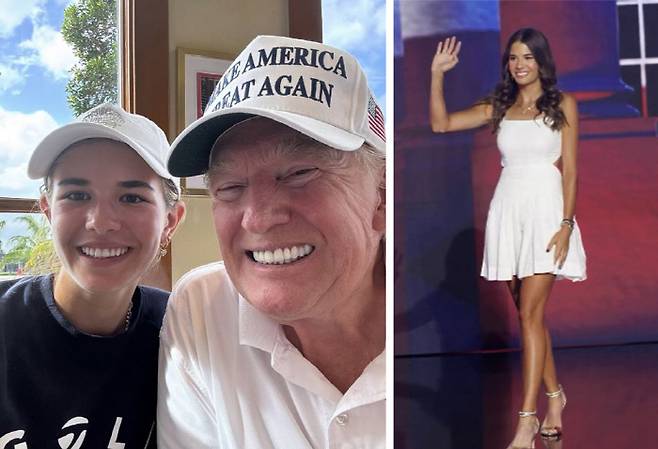 도널드 트럼프 미국 대통령과 그의 손녀 카이 트럼프. [사진 = 카이 트럼프 인스타그램 캡처]