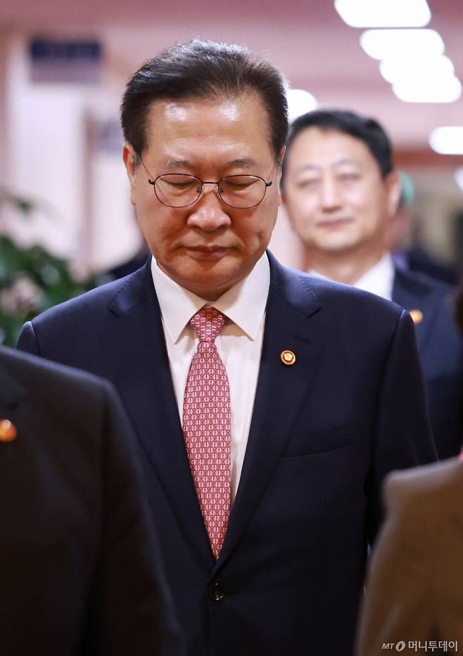 [서울=뉴시스] 최진석 기자 = 박성재 법무부 장관이 28일 정부서울청사에서 열린 국무회의에서 참석하고 있다. (대통령실통신사진기자단) 2025.05.28. myjs@newsis.com /사진=최진석