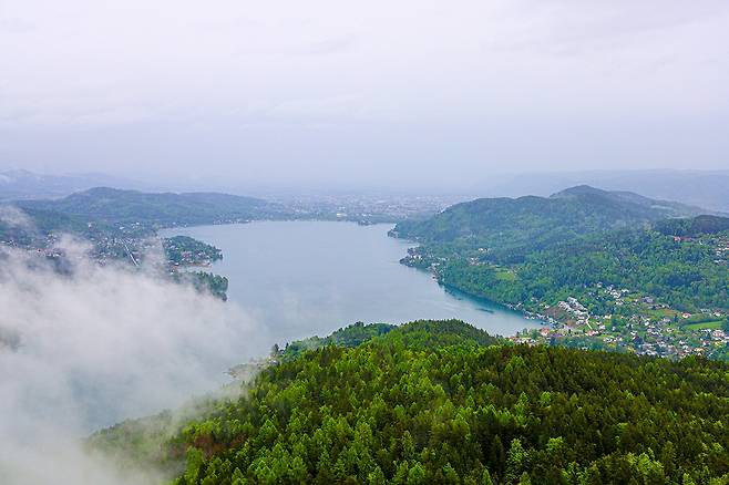 피라미덴코겔 전망대에서 바라본 뵈르터 호수 [사진/권혁창 기자]