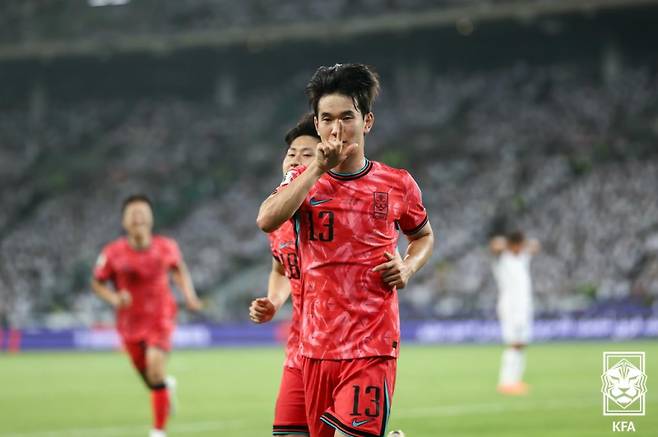 이라크를 상대로 골 맛을 본 김진규. 사진=KFA