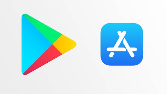 구글 플레이스토어와 애플 앱스토어의 로고. 사진 구글·애플