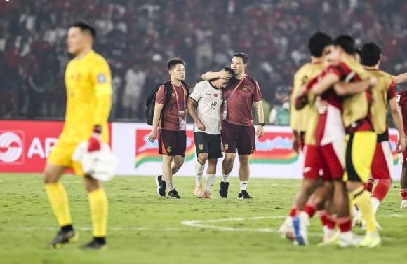 5일 인도네시아 자카르타 겔로라붕카르노 스타디움에서 열린 2026 국제축구연맹(FIFA) 북중미 월드컵 아시아 3차 예선 C조 9차전에서 중국이 인도네시아에 0-1로 져 C조 6위로 밀리면서 본선 진출이 좌절됐다. 2025.6.5 자카르타 AP 뉴시스