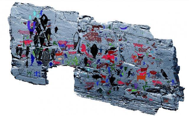 세계유산 등재가 사실상 확정된 울산 반구천 암각화 가운데 반구대 암각화를 입체화한 실측도. 부산일보DB