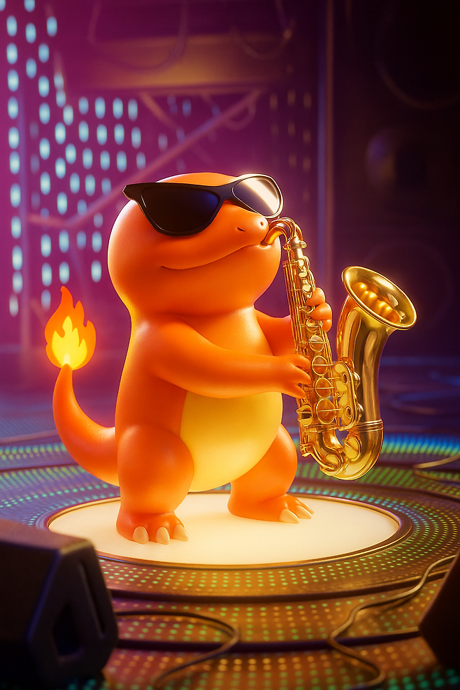 트럼펫? 부는 꼬부기 파이리로 바꿔봄