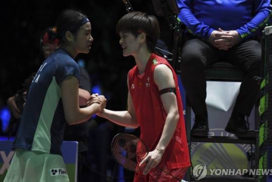 전영오픈 때 맞붙은 안세영과 왕즈이. 사진=연합뉴스]
