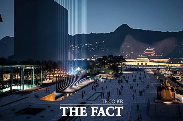 '감사의정원' 상징 조형물인 '감사의 빛 22'가 내년 봄 시민들에게 공개된다. 광화문광장 감사의정원 조감도./서울시