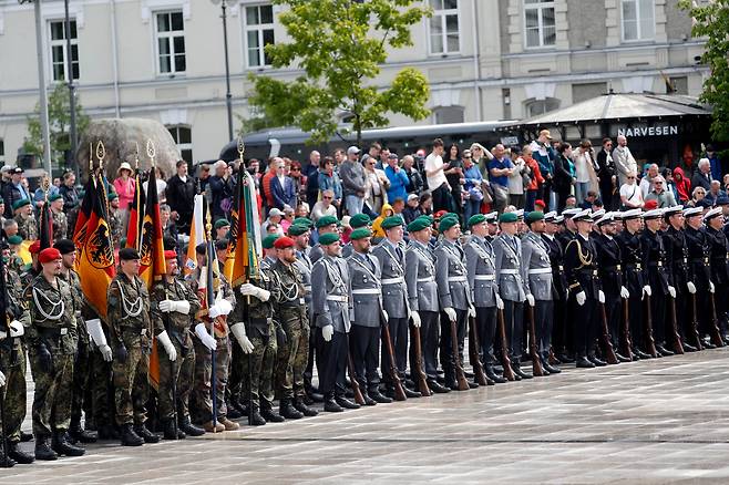 리투아니아에서 독일 제45기갑여단의 창설식이 열리고 있다. /EPA연합뉴스