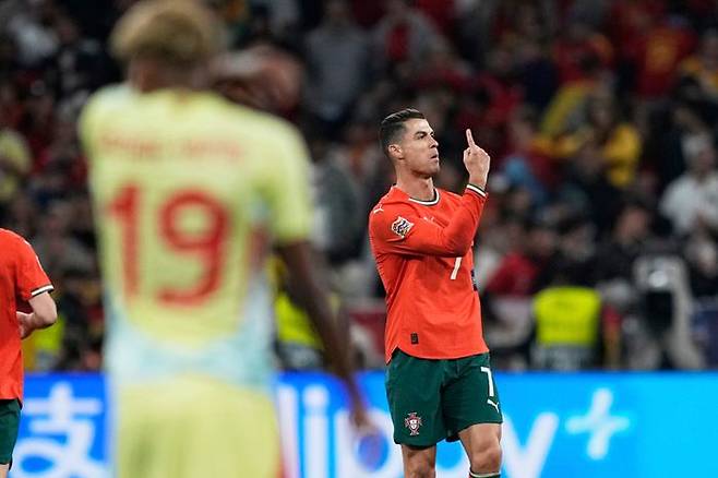 A매치 138번째 득점에 성공한 호날두. ⓒ AP=뉴시스