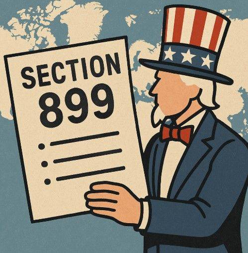 미국 내국세법에 신설 추진 중인 '섹션 899조' 관련 챗GPT가 그린 삽화. 오픈AI 제공