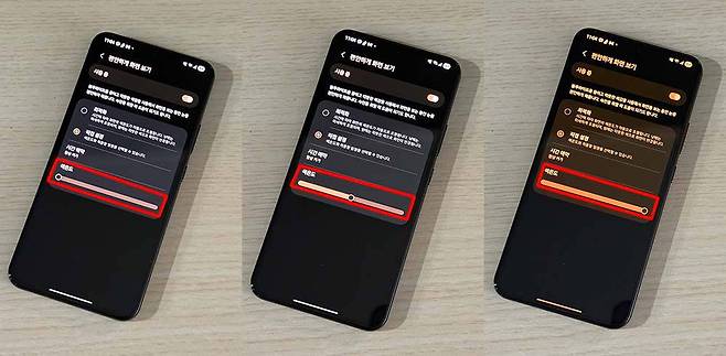 색온도 설정에 따른 디스플레이 색온도 / 출처=IT동아