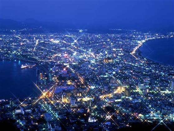 일본 3대 야경 중 하나로 꼽히는 하코다테 야경의 모습. 사진 모두투어