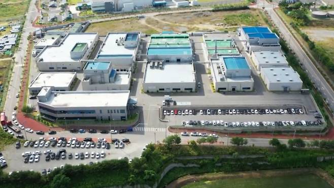 하늘에서 본 비츠로셀 충남 당진 공장. 비츠로셀 제공
