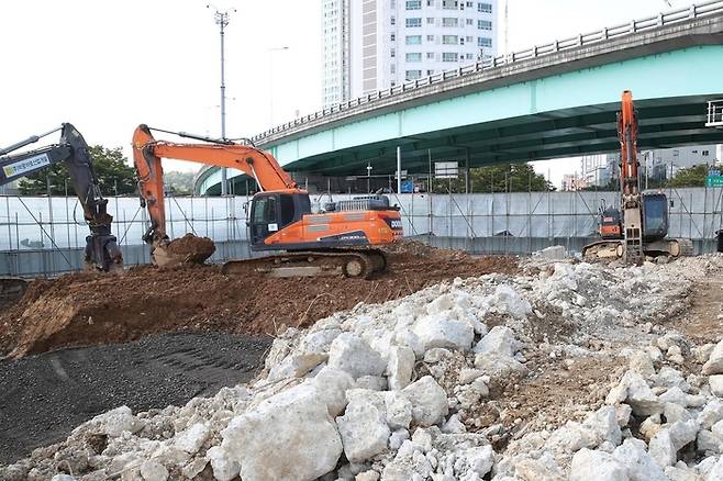 울산 신복로터리 교통체계 개선 공사 현장 <자료=울산시>