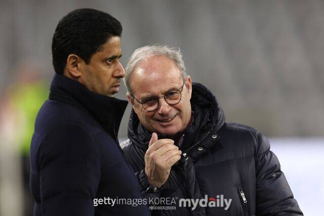 PSG 나세르 알 켈라이피 회장과 캄포스 단장/게티이미지코리아