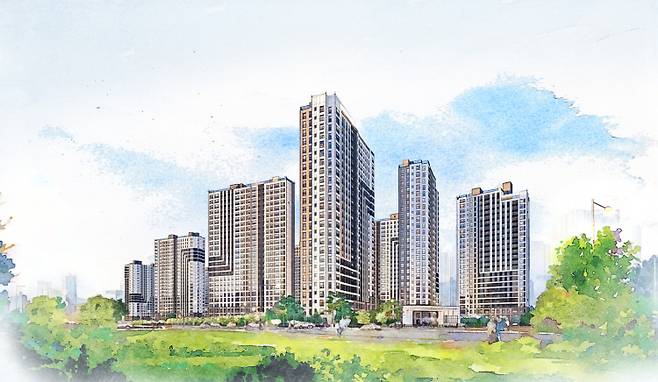 <사진> 오퍼스 한강 스위첸 스케치 투시도[사진제공=KCC건설]