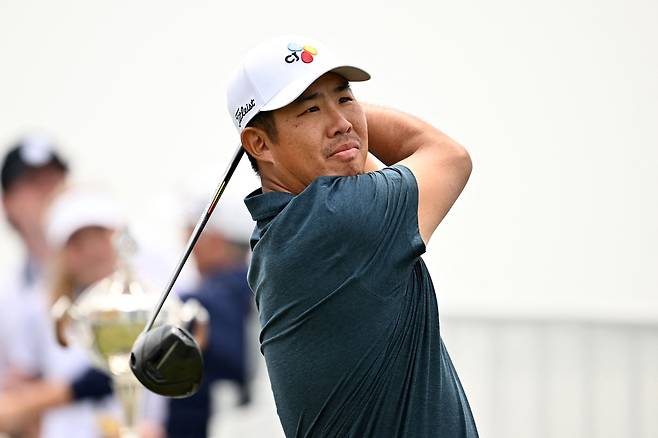 안병훈이 9일(한국시간) PGA 투어 RBC 캐나다 오픈 최종라운드에서 1번홀 티샷을 하고 있다.  [AFP]
