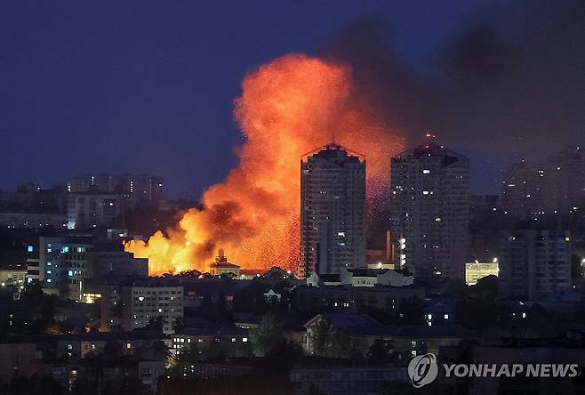 러시아 드론에 공습당한 우크라이나 키이우 [로이터 연합뉴스 자료사진 재판매 및 DB 금지]
