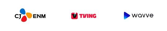 (왼쪽부터)CJ ENM과 티빙, 웨이브 CI(출처=각사)