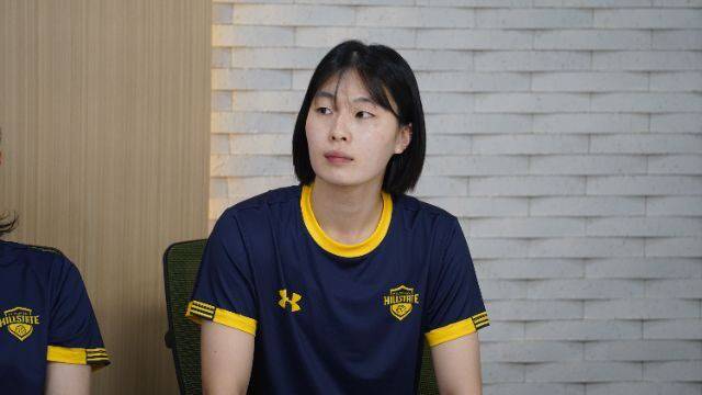 9일 취재진과 인터뷰하는 지민경. 사진제공=현대건설 배구단