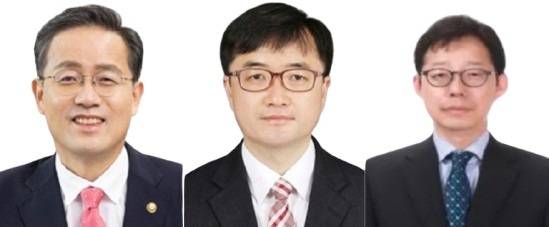 이형일 기재부 1차관(왼쪽부터), 임기근 기재부 2차관, 박윤주 외교부 1차관. 사진=대통령실