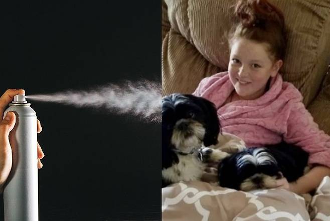 사진 우측은 레나의 아버지가 공개한 레나의 어린 시절 모습, 좌측은 스프레이 이미지.(기사와 관련없음) ⓒ고펀드미, 게티이미지뱅크