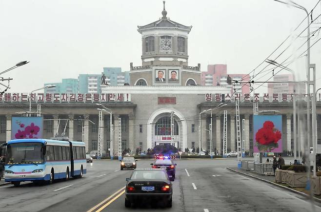 평양역. 2018.04.05. [평양=뉴시스]