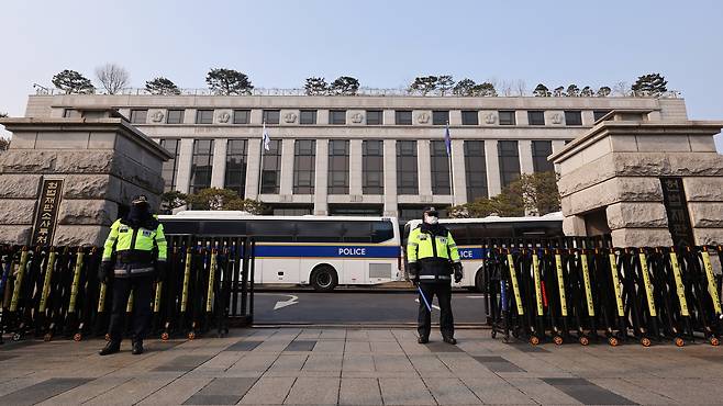 The Constitutional Court in Seoul on Feb. 16 [YONHAP]