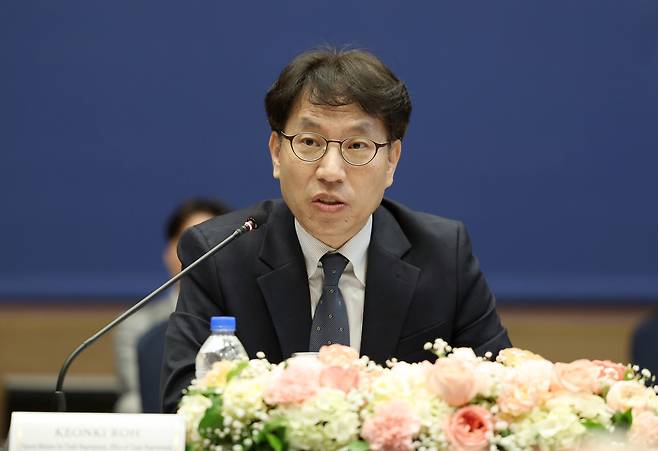 노건기 산업통상자원부 통상교섭실장이 10일 서울 송파구 잠실롯데호텔에서 열린 ‘한-태국 경제동반자협정(EPA) 제6차 공식협상’에서 인사말을 하고 있다. [산업통상자원부 제공]