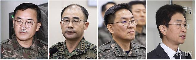 여인형 전 방첩사령관, 곽종근 전 특수전사령관, 이진우 전 수방사령관, 김봉식 전 서울경찰청장(왼쪽부터).ⓒ시사IN 박미소