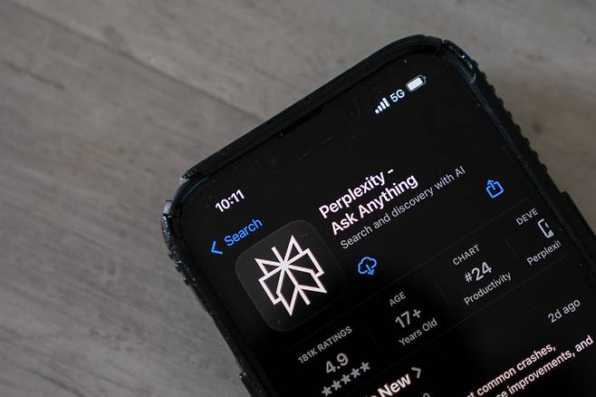 애플 앱스토어에 등록돼 있는 퍼플렉시티AI 애플리케이션. GETTYIMAGES