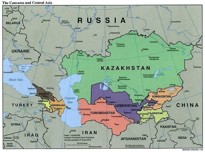 카자흐스탄과 주변국들 [위키피디아 캡처. 재판매 및 DB 금지]