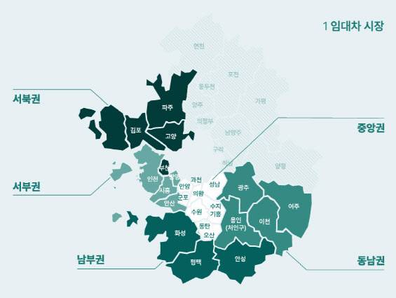 수도권 각 권역별 위치도 (자료=알스퀘어)