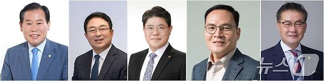 왼쪽부터 더불어민주당 김재종, 황규철 , 국민의힘 김승룡, 전상인, 유재목 씨 (정당별 가나다순) /뉴스1