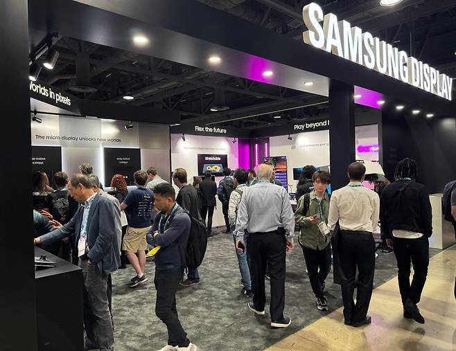 'AWE USA 2025' 삼성디스플레이 전시 부스를 찾은 방문객./삼성디스플레이 제공