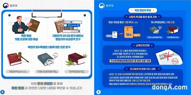 법무부 공식 채널에 올라온 ‘북한 형법 주석서’ 카드뉴스. (사진=SNS 캡처)