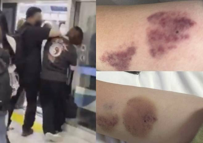 하츠투하츠 경호원의 과잉 경호 논란이 불거졌다. 사진l온라인 커뮤니티, SNS 캡처