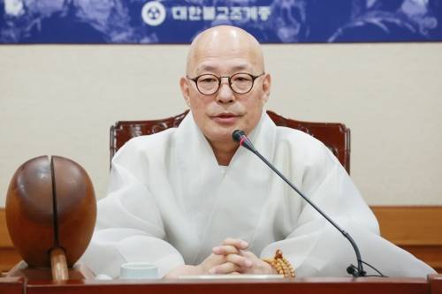 조계종 총무원장인 진우 스님. 연합뉴스.