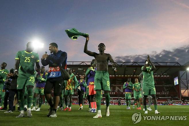 승리를 기뻐하는 세네갈 선수들 [EPA=연합뉴스]
