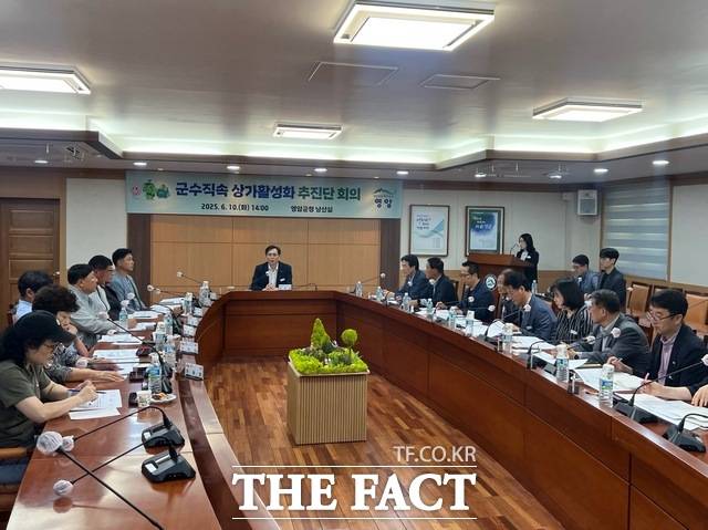 영암군이 군수직속 상가활성화 추진단 회의를 개최하고 있다. /영암군