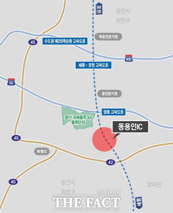 세종~포천고속도로 동용인IC 위치도 /용인시