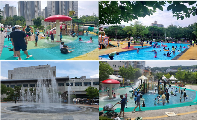 구리시rk 오는 14일 여름철 무더위를 한 방에 날려 줄 도시공원 물놀이장과 바닥분수의 운영을 시작한다. 구리시 제공