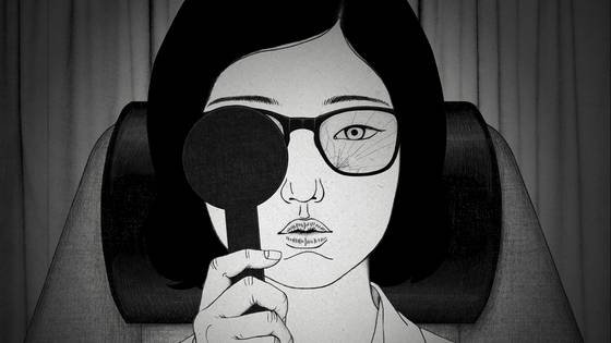 '안경' 속 주인공은 자신이 깨뜨린 안경을 고치기 위해 미지의 집으로 향한다. 검안을 받는 동안 누구나 봤을, 들판 위의 집에 들어가는 주인공은 자신의 내면을 탐색하게 된다. 사진 매치컷