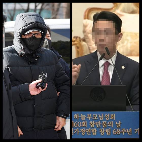 건진법사 전성배씨(왼쪽), 전 통일교 세계본부장 윤모씨. 뉴스1.독자제공.