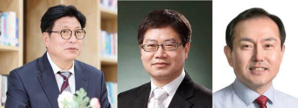 왼쪽부터 도성훈 인천시교육감, 고보선 인천시교육청 전 교육과학정보원장, 임병구 ㈔인천교육연구소 이사장. 경기일보 DB